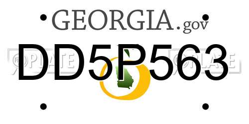 DD5P563 Georgia License Plate
