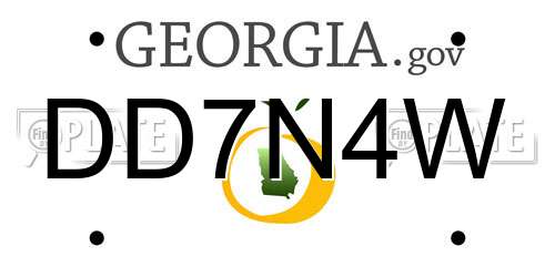 DD7N4W Georgia License Plate