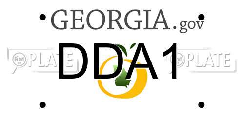 DDA1 Georgia License Plate
