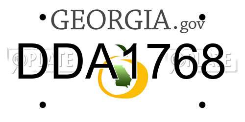 DDA1768 Georgia License Plate