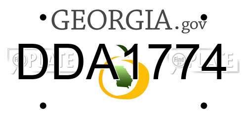 DDA1774 Georgia License Plate