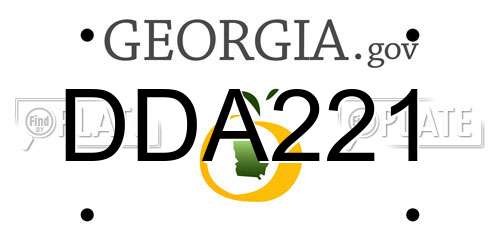 DDA221 Georgia License Plate
