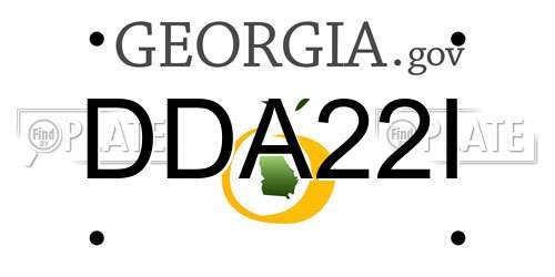 DDA22I Georgia License Plate
