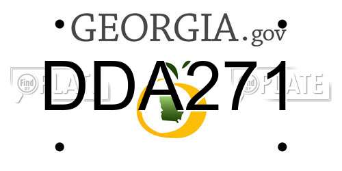 DDA271 Georgia License Plate