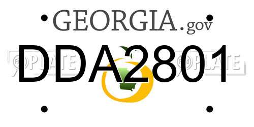DDA2801 Georgia License Plate