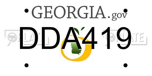 DDA419 Georgia License Plate