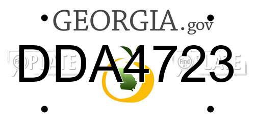 DDA4723 Georgia License Plate