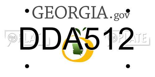 DDA512 Georgia License Plate
