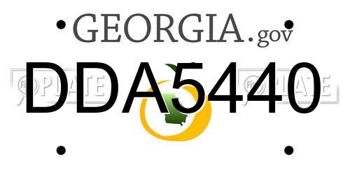DDA5440 Georgia License Plate
