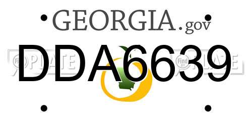 DDA6639 Georgia License Plate