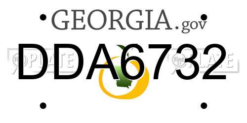 DDA6732 Georgia License Plate