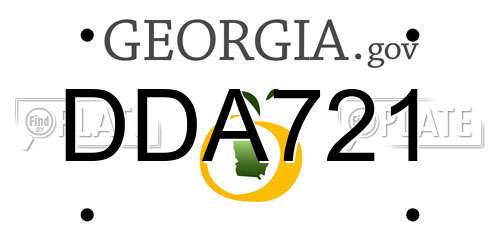 DDA721 Georgia License Plate