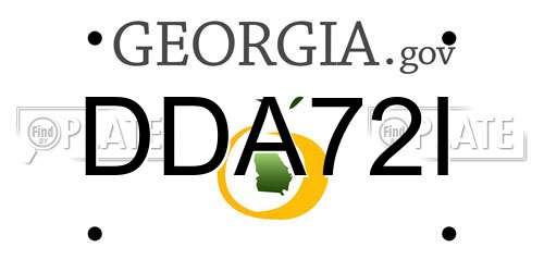 DDA72I Georgia License Plate