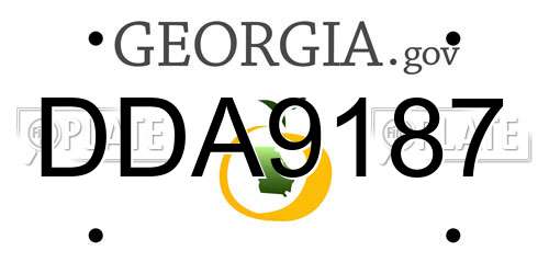 DDA9187 Georgia License Plate
