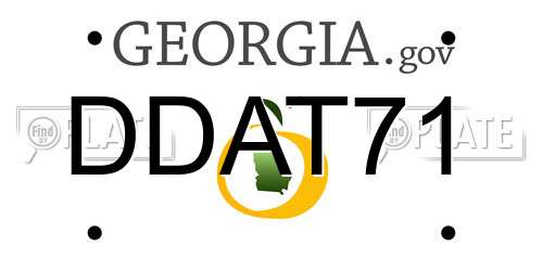 DDAT71 Georgia License Plate