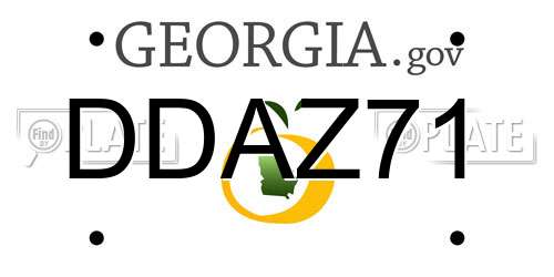 DDAZ71 Georgia License Plate