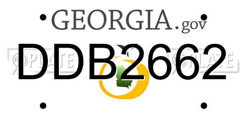DDB2662 Georgia License Plate