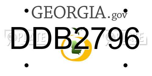 DDB2796 Georgia License Plate