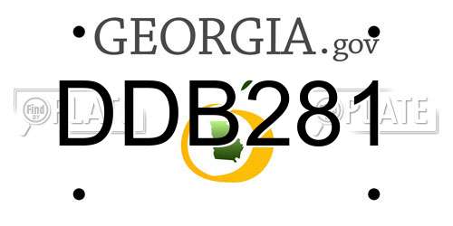 DDB281 Georgia License Plate
