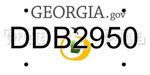 DDB2950 Georgia License Plate