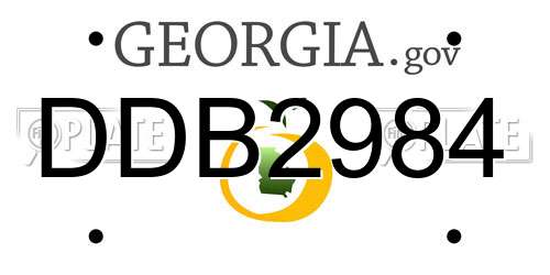 DDB2984 Georgia License Plate
