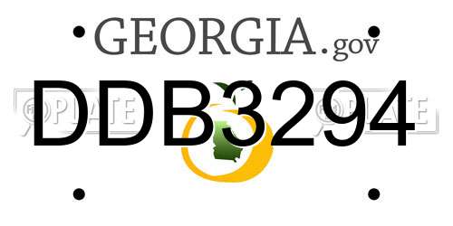 DDB3294 Georgia License Plate