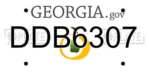 DDB6307 Georgia License Plate