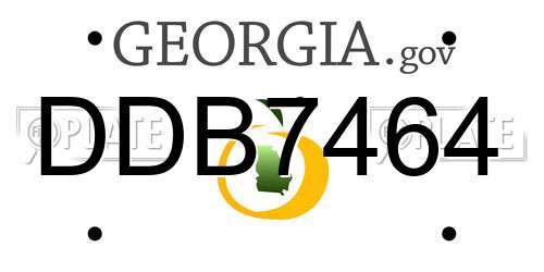 DDB7464 Georgia License Plate