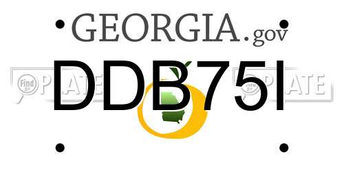 DDB75I Georgia License Plate