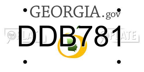 DDB781 Georgia License Plate