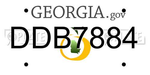 DDB7884 Georgia License Plate
