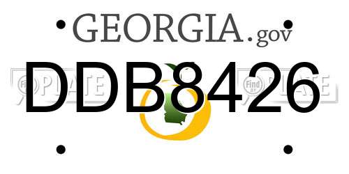 DDB8426 Georgia License Plate
