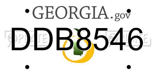 DDB8546 Georgia License Plate
