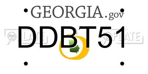 DDBT51 Georgia License Plate