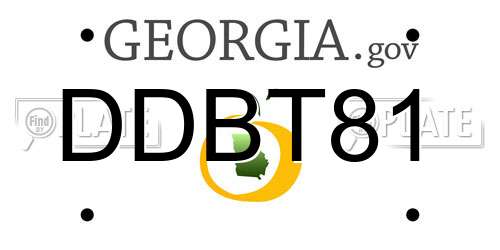 DDBT81 Georgia License Plate