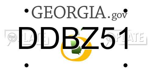 DDBZ51 Georgia License Plate