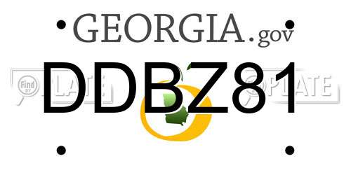 DDBZ81 Georgia License Plate