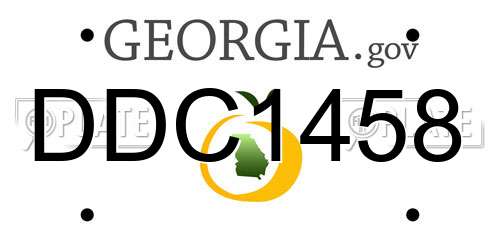 DDC1458 Georgia License Plate