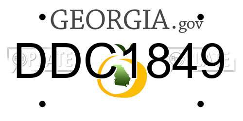 DDC1849 Georgia License Plate