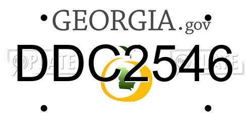 DDC2546 Georgia License Plate