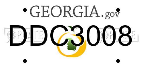 DDC3008 Georgia License Plate