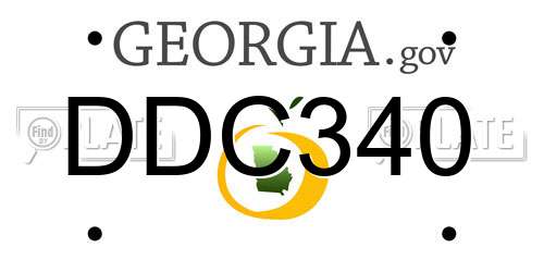 DDC340 Georgia License Plate