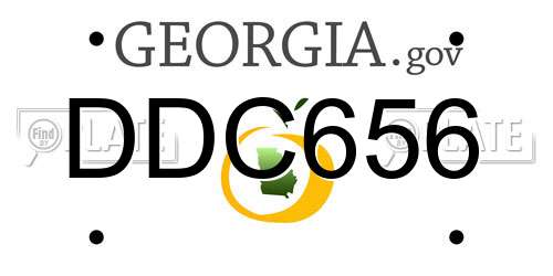 DDC656 Georgia License Plate