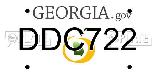 DDC722 Georgia License Plate