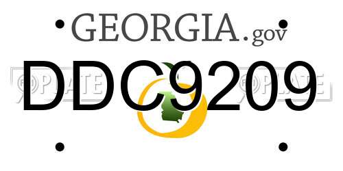 DDC9209 Georgia License Plate