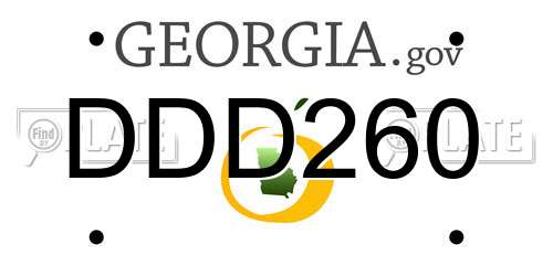 DDD260 Georgia License Plate