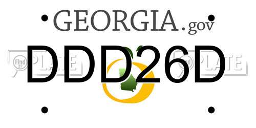 DDD26D Georgia License Plate