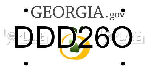 DDD26O Georgia License Plate