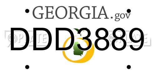 DDD3889 Georgia License Plate