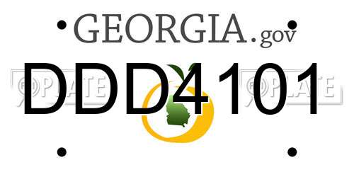 DDD4101 Georgia License Plate
